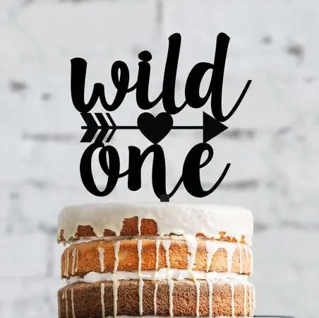 Acrylic Wild One Tribal baby shower Birthday Cake Toppers Christening Baptism party decorations | Дом и сад