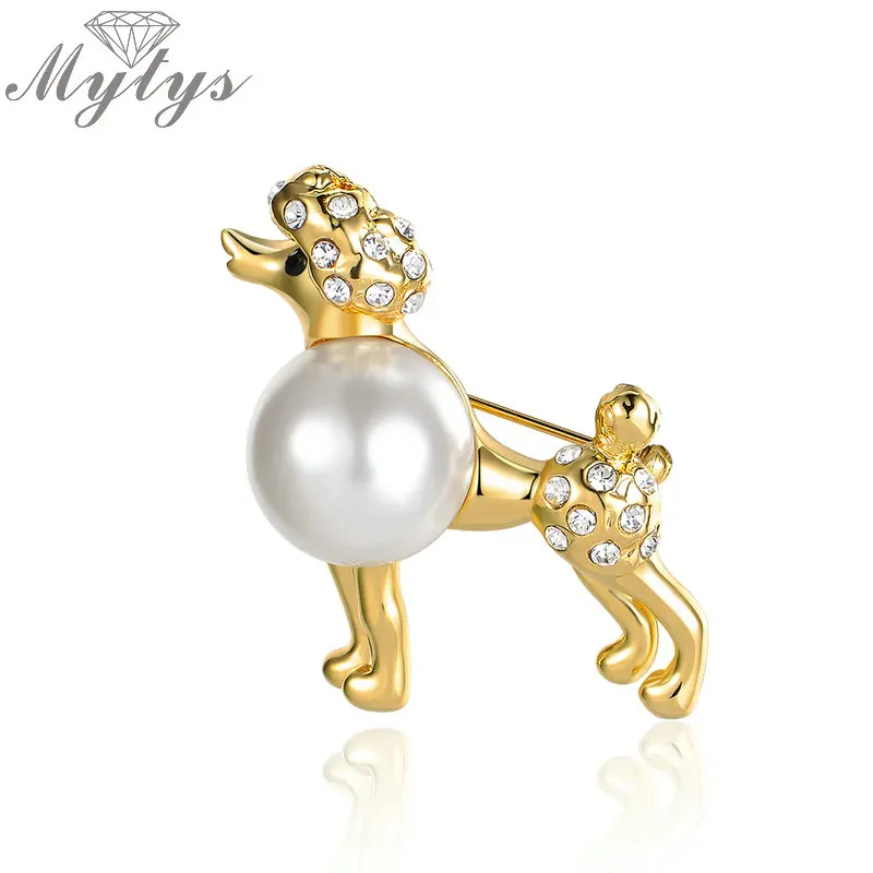 Mytys Модные женские броши в виде пуделя для домашних животных булавка костюма