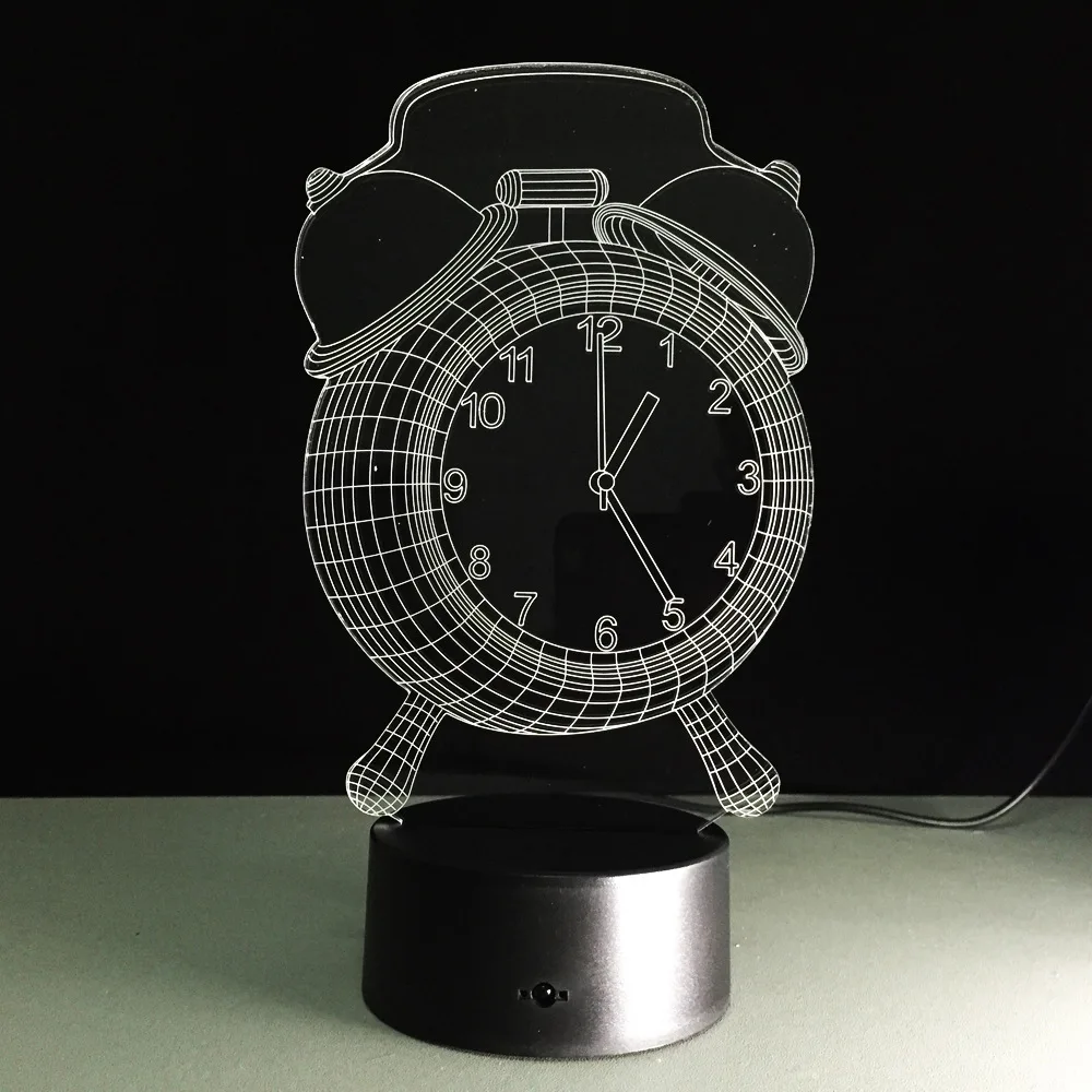 Ретро Будильник стиль игрушка декоративная 3D USB лампа многоцветный светодиодный