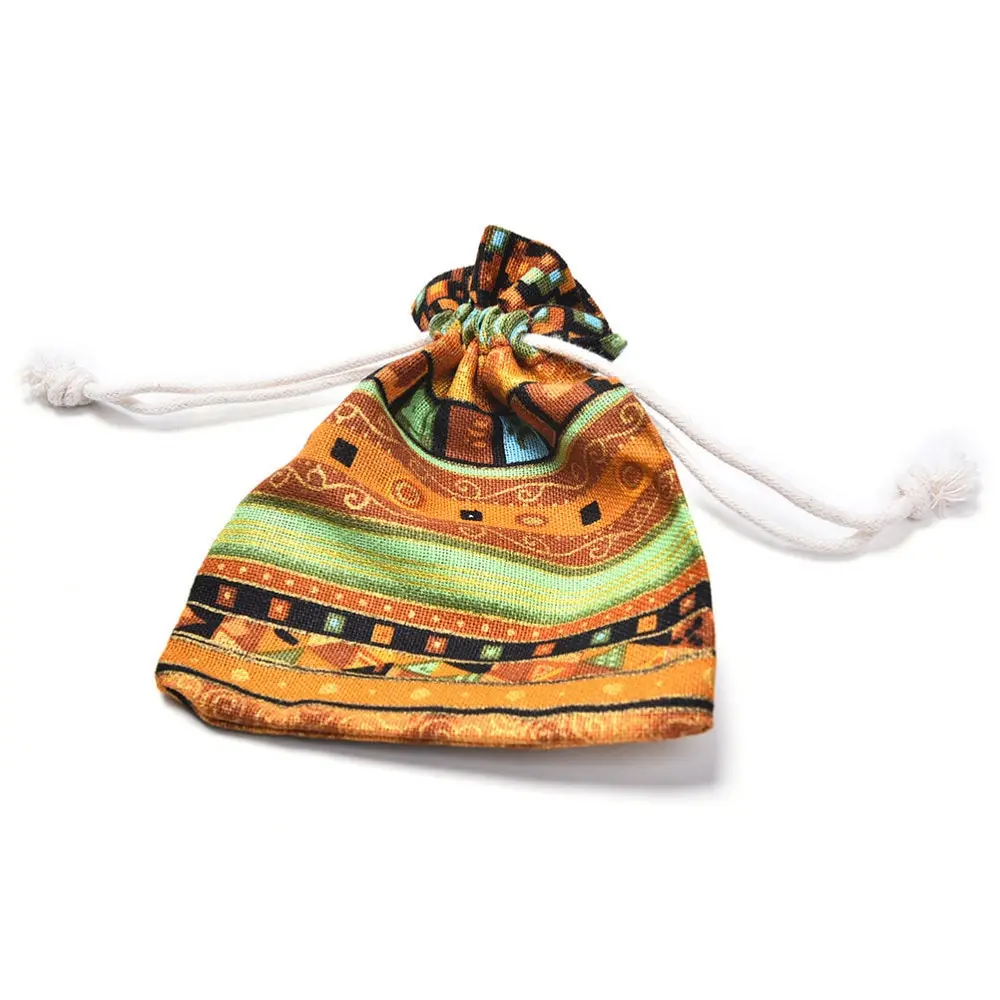 Мешочек для ювелирных изделий тканевая льняная ткань упаковка со шнурком