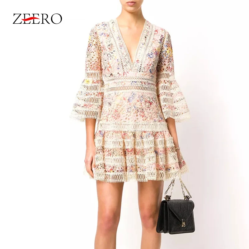 ZEERO High End Self Portrait Boho женское платье осень 2018 облегающее сексуальное с