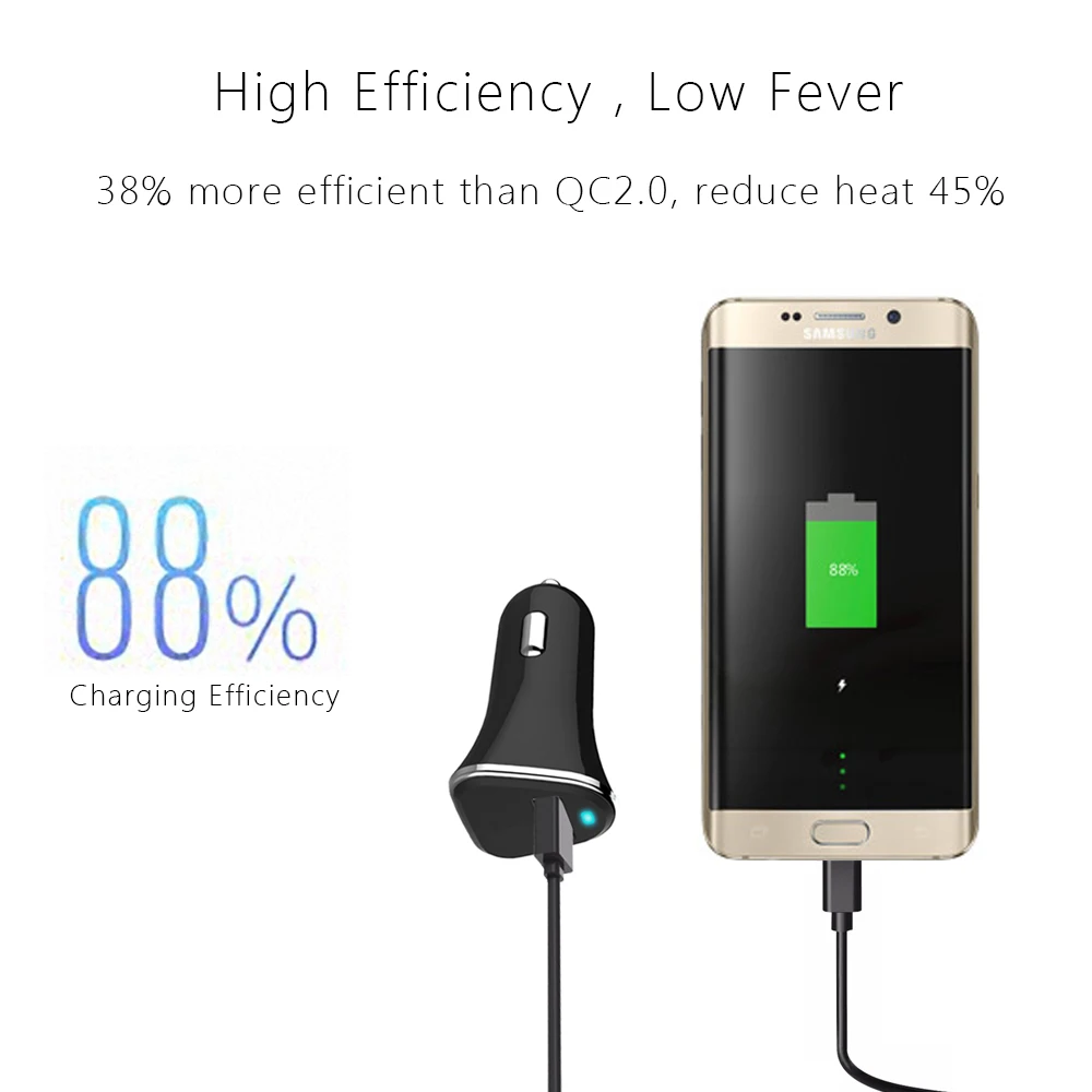 HOTNOW QC3.0/быстрая зарядка 3 0 36 Вт Переходник USB для зарядки в машине поддержка 12 В/1.5A 9