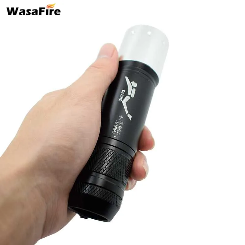Светодиодный фонарь Wasafire T6 для подводного погружения портативный с