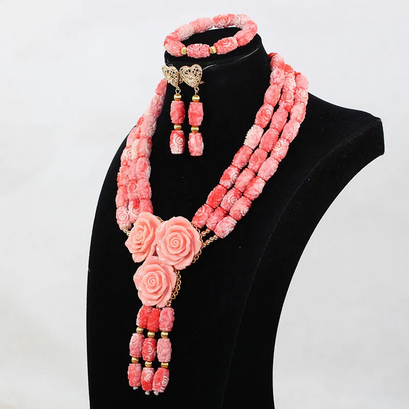 Модные Розовые Коралловые и три розовые коралловые цветы Африканские свадебные