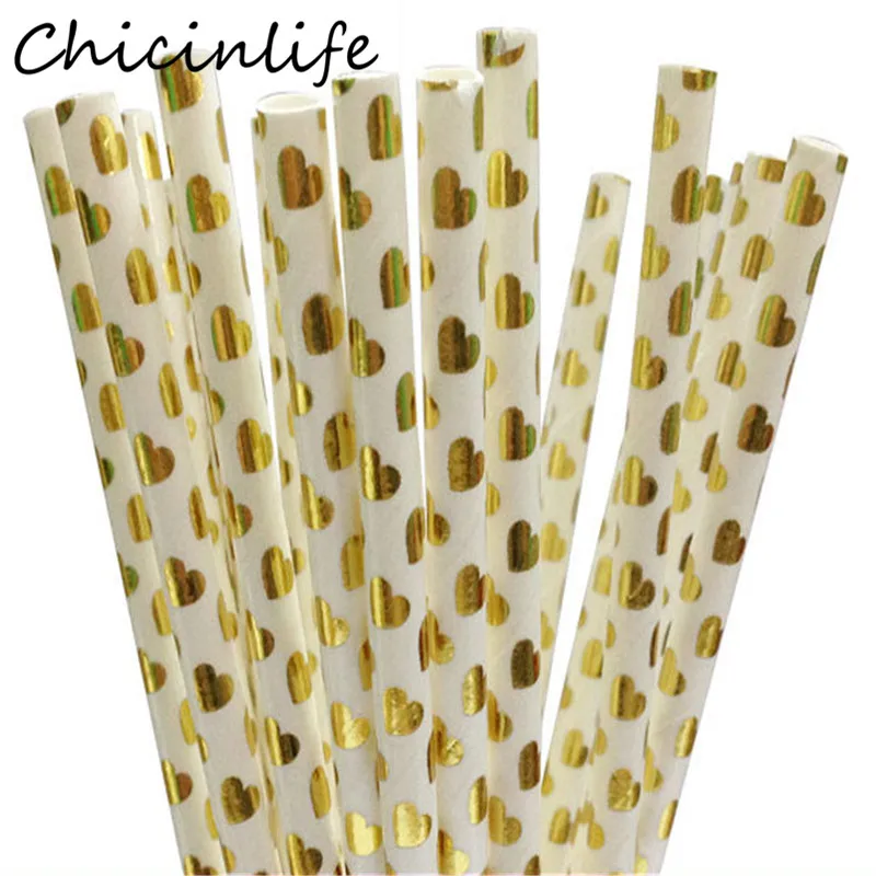 Chicinlife 25 шт. Золотое сердце одноразовая фотография Свадебная вечеринка свадебный