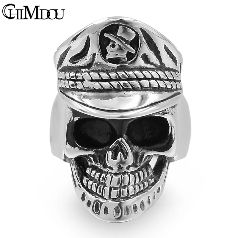 Кольцо CHIMDOU 2018 мужское модное в стиле панк из нержавеющей стали|ring jewelry|skull ring