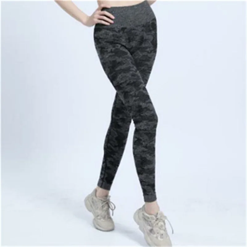 Женские Новые бесшовные леггинсы с камуфляжным принтом спортивные Леггинсы