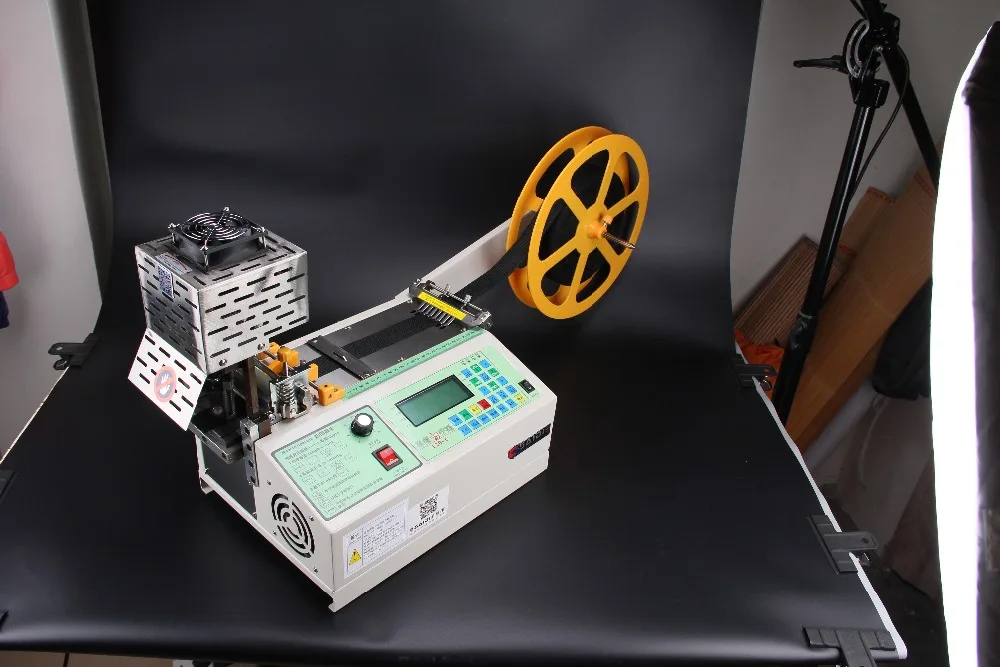 120-C computer automatic Cloth belt Oblique hot cutting machine, tape zipper Nylon webbing elastic belt cutting