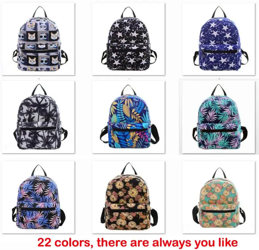 Модный женский холщовый рюкзак с принтом школьные ранцы для девочек-подростков