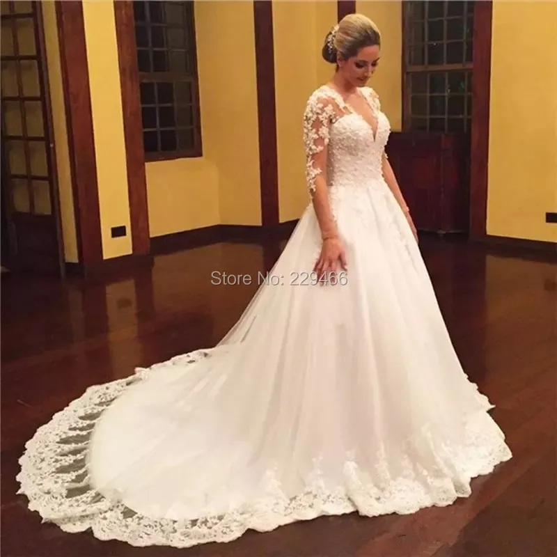 

wuzhiyi wedding dress cap sleeves vestido de noiva long sleeves wedding dress v neck vestido plus size wedding Gown for marriage