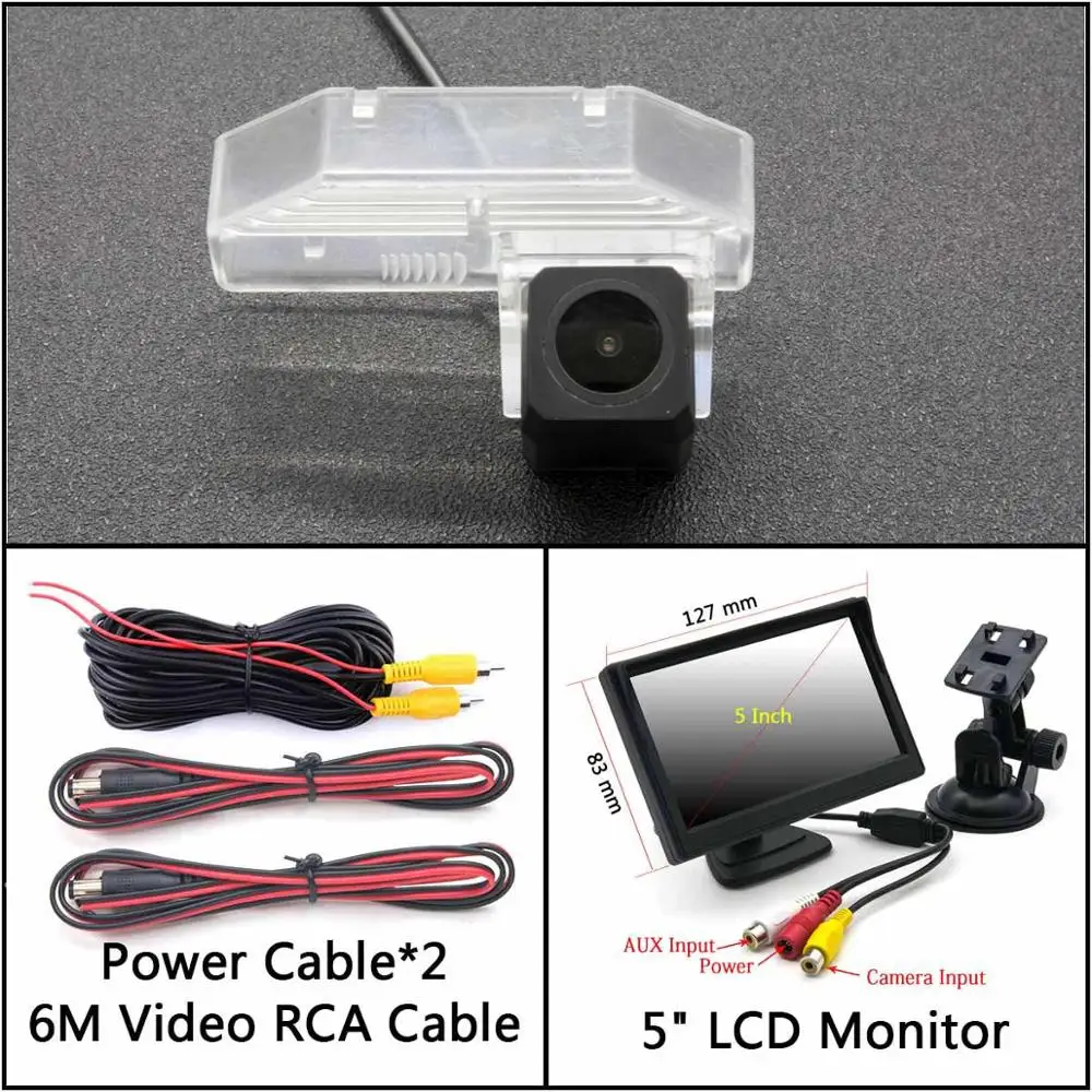 Cam Add 5 inch LCD Full HD резервная камера заднего вида для Mazda 6 M6 GH Ruiyi RX-8 Автостоянка ЖК-зеркало монитор - Название цвета: Cam Add 5 inch LCD