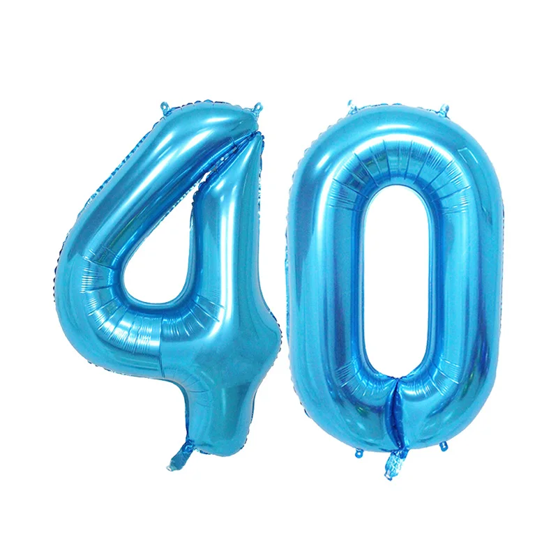 Blue 40 40 дюймов 30/40/50/60 Юбилей алюминиевый Фольга воздушные шары для дня рождения воздушные шары бакалавра вечерние Свадебные украшения поставки - Цвет: Blue 40