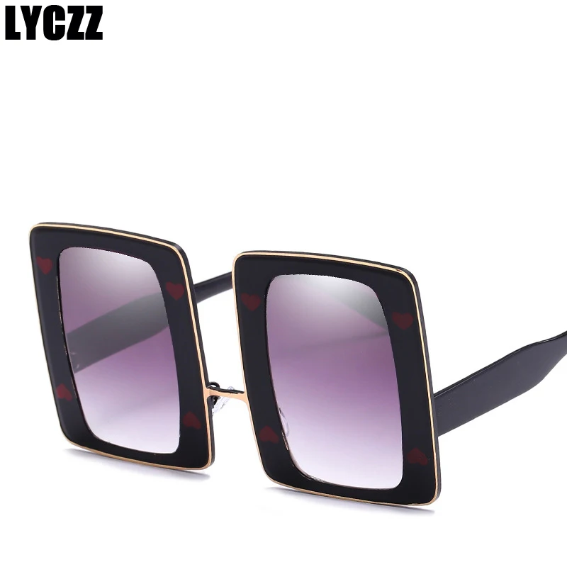 Lyczz роскошные женские солнцезащитные очки с большими рамами UV400 защитные Мода