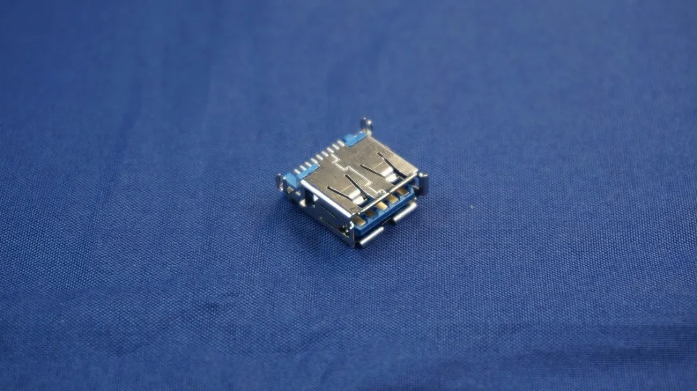 10 шт. USB 3 0 разъем A Тип гнездо правый угол SMT среднее крепление PCB синий изолятор A/F