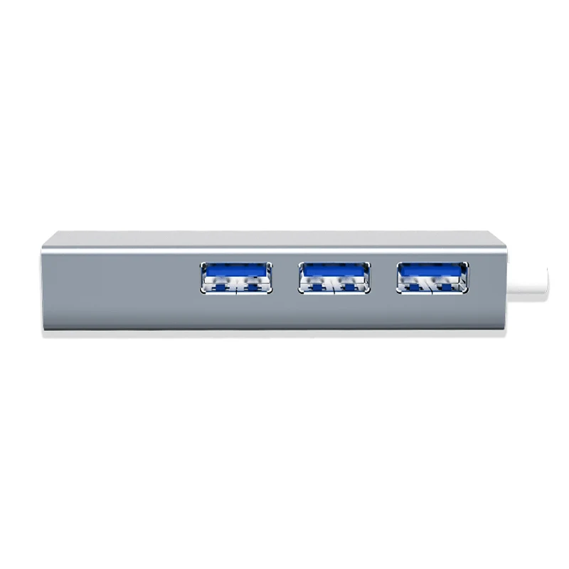 Тип C 3 порта USB3.0 высокоскоростной концентратор с 1000 Мбит/с ethernet порт CHB013 поддержка 1 ТБ HDD скорость передачи данных до 300 МБ/с