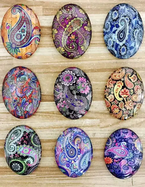 18x25 мм смешанный стиль Овальный стеклянный кабошон купольная бижутерия камея