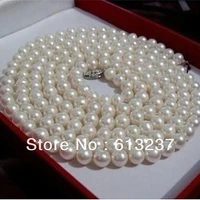 beautiful 6 7mm white akoya cultured round natural pearl beads diy classical jewelry necklace 50 inch ye2092