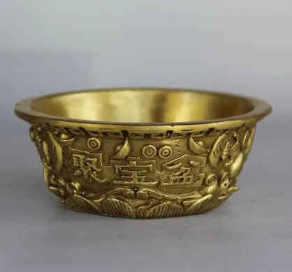 WBY + Китайская латунная фигурка Ruyi благоприятная чаша для корнуопии статуя