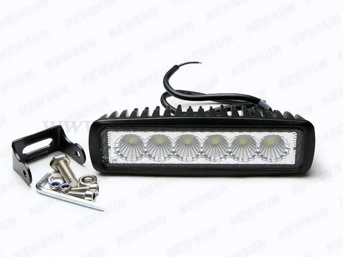 6 Inch 10-30v 18W White Flood beam LED Work Light Bar for Indicators Motorcycle Driving Offroad Boat Car Truck 4x4 SUV |