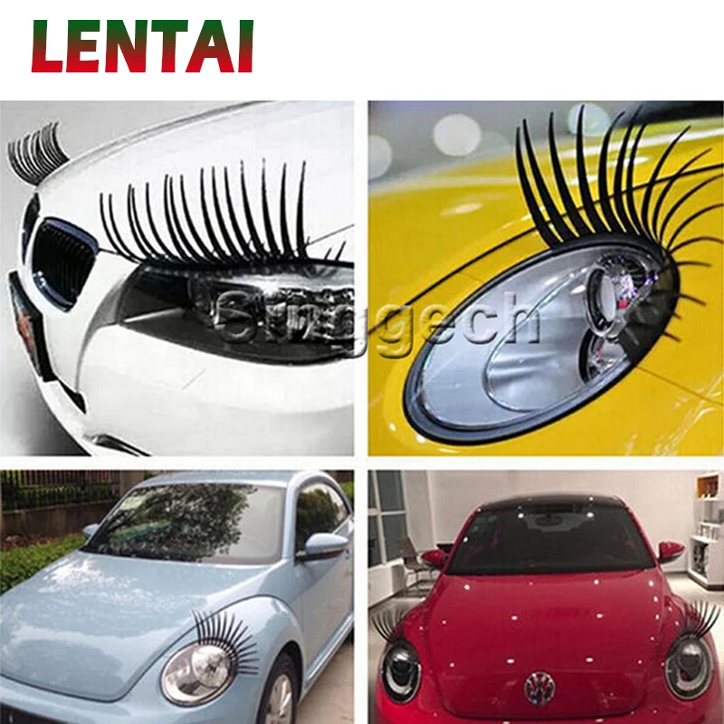 LENTAI 1 пара 3D фар автомобиля поддельные наклейки &quotресницы&quot для Защитные чехлы