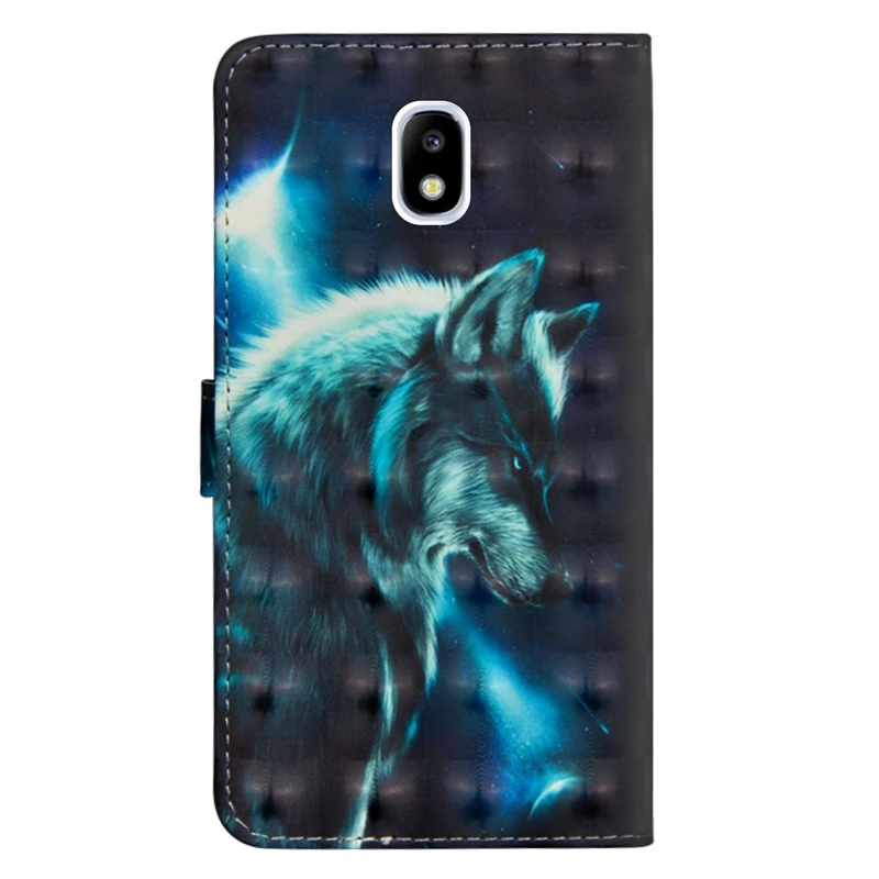 Case for Samsung Galaxy J5 2017 Leather Wallet Phone Cases Cover 3D Cat Flip Etui J530 Coque | Мобильные телефоны и