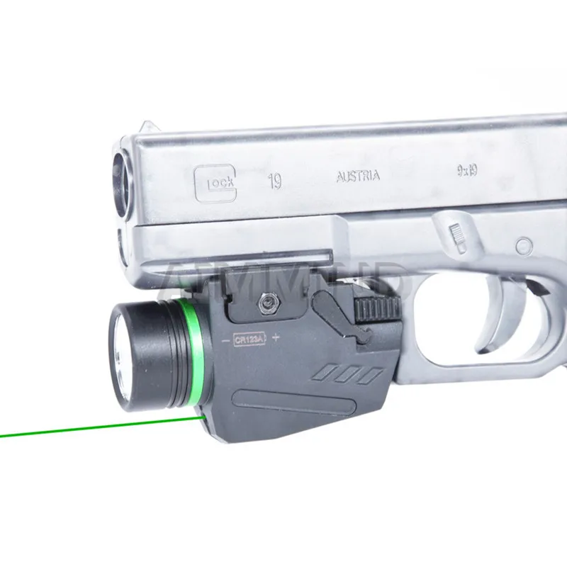 

Тактический зеленый лазерный прицел, светодиодный фонарик Combo 150 люмен, охотничий фонарь с креплением на планку Пикатинни для пистолета
