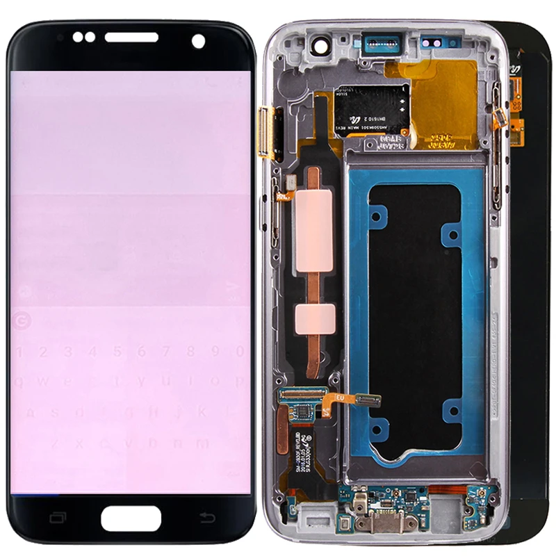 Оригинальный G930F ЖК дисплей для samsung Galaxy S7 экран рамка сенсорный SM с тенями|Экраны