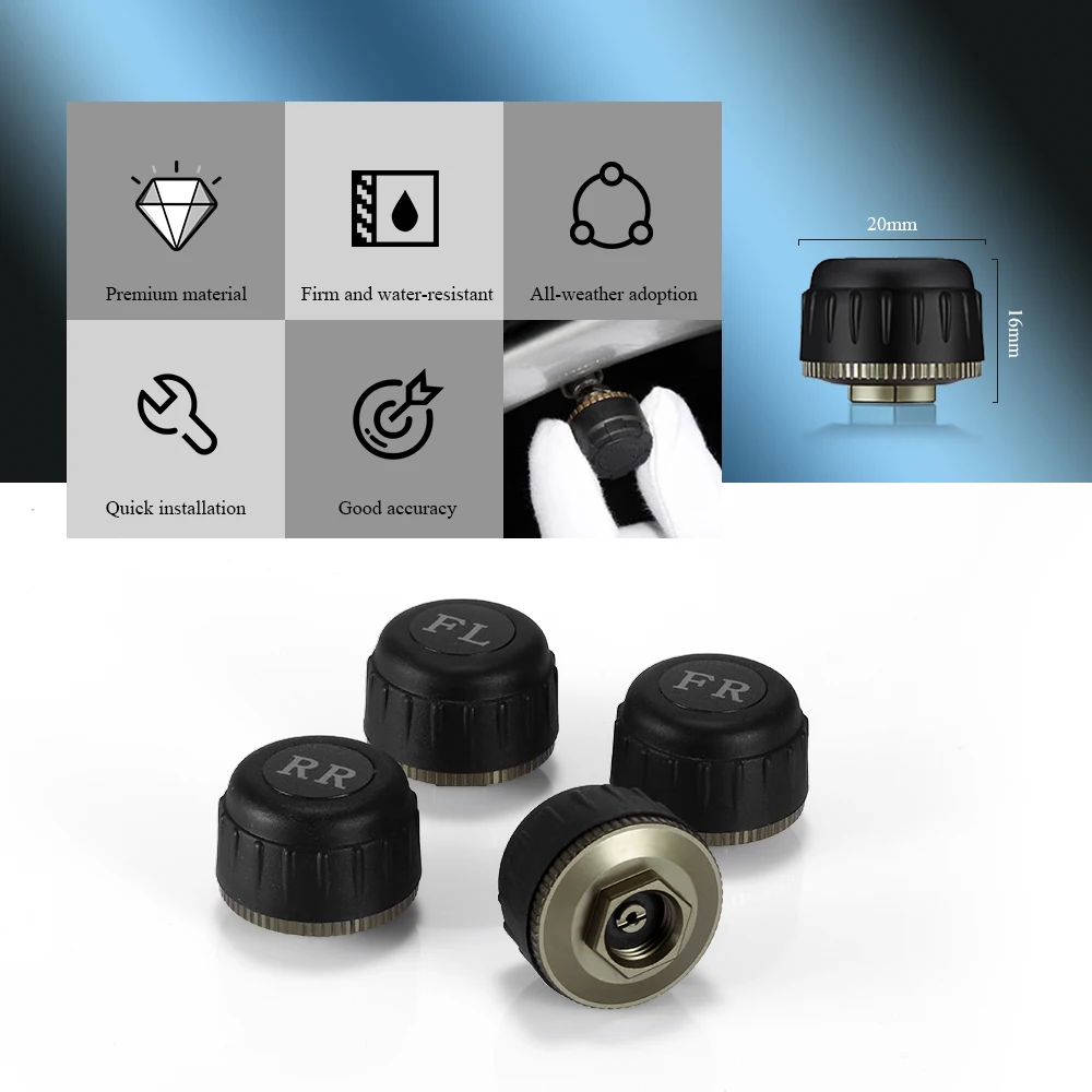 TPMS USB система контроля давления в шинах совместима с Android DVD измерения температуры