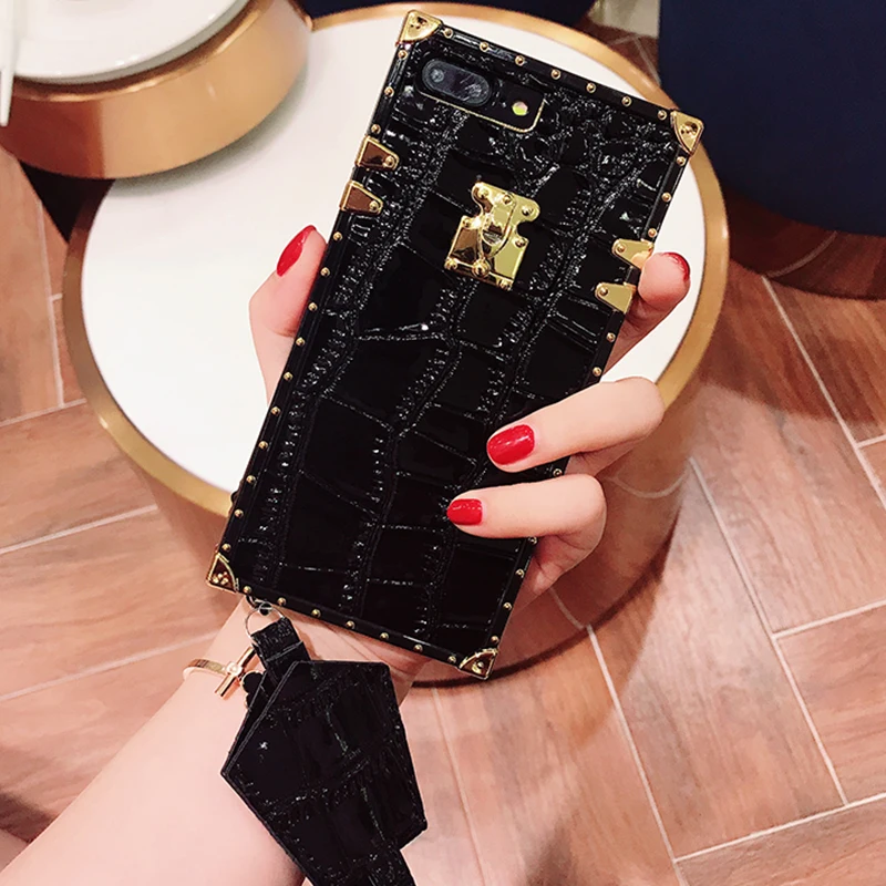Модный чехол GlamPhoneCase с узором крокодиловая кожа для iphone X 7 7plus 6 6S 8 plus + мягкая