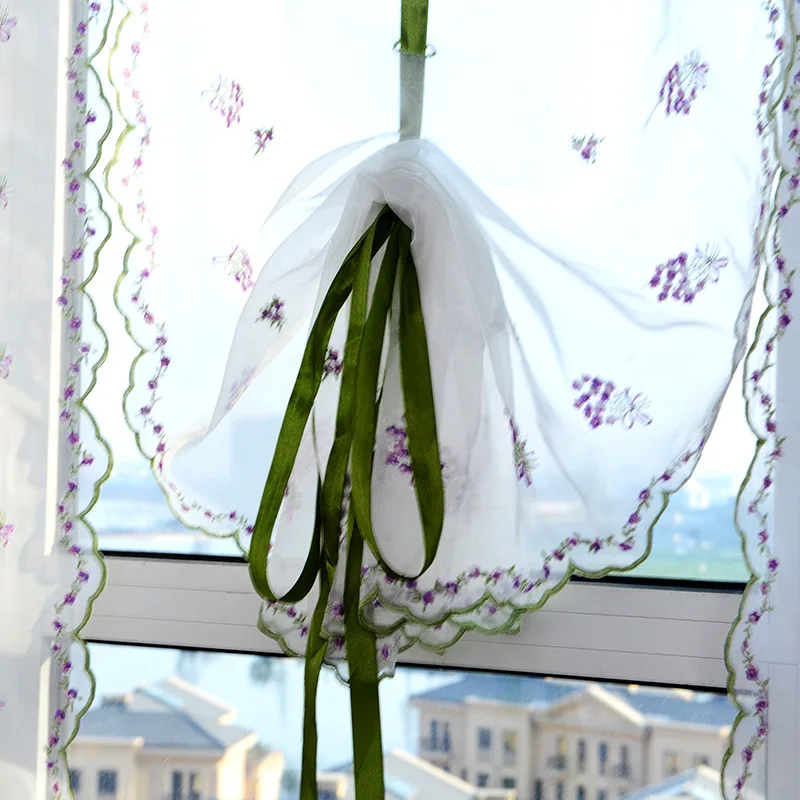 Цветочная вуаль римские марлевые шторы тюль прозрачные оконные просвечивающие