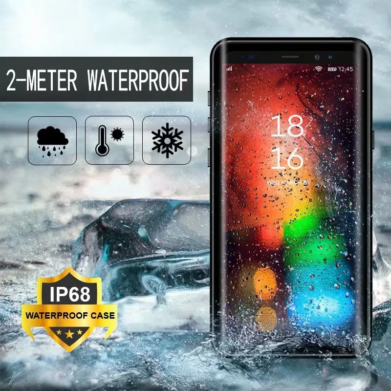 

IP68 Waterproof case For Samsung Galaxy Note 9 Kickstand Dustproof Shockproof Dirt Proof Heavy Duty Dual case Diving Swimming