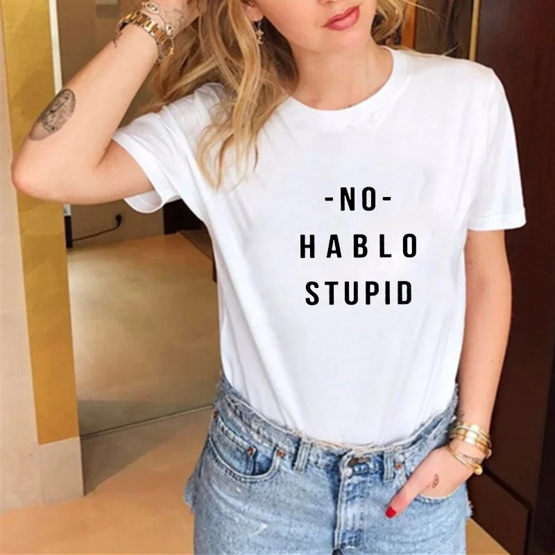 NO HABLD STUPIO стильная футболка для женщин летняя женская хлопковая Футболка с
