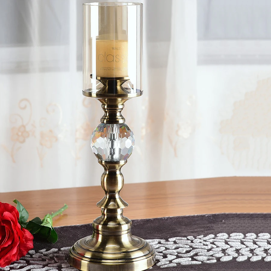 Современные хрустальные подсвечники набор золотых стеклянных подсвечников
