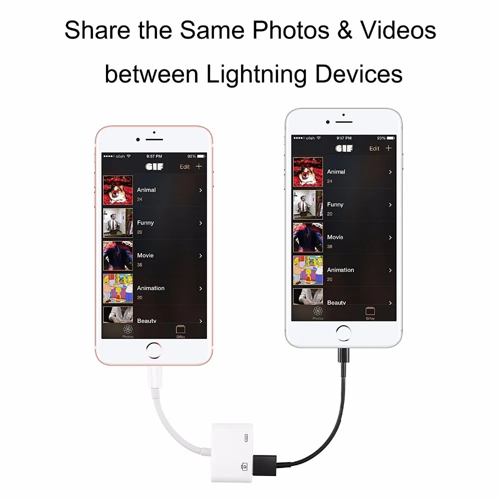 Leadzoe для Mini Lightning USB 3 адаптер чтения камеры iPhone X 8 5 5S 6 6s 7 plus iPad серии |