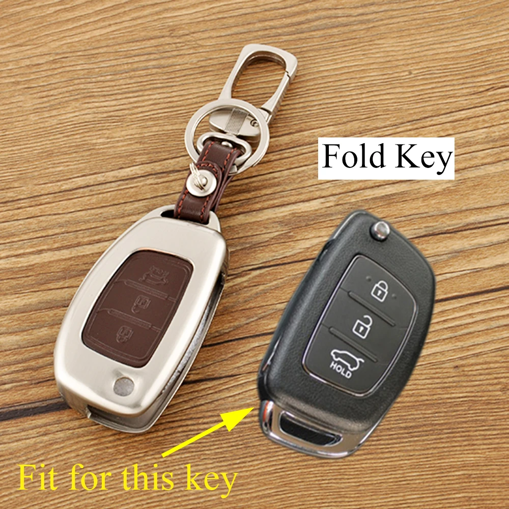 Key Case Holder Bag Box Fob Shell Cover Chain King 3 Button Parts Trim Fit For Hyundai ix35 ix45 i40 ix25 Mistra Verna Accessory |