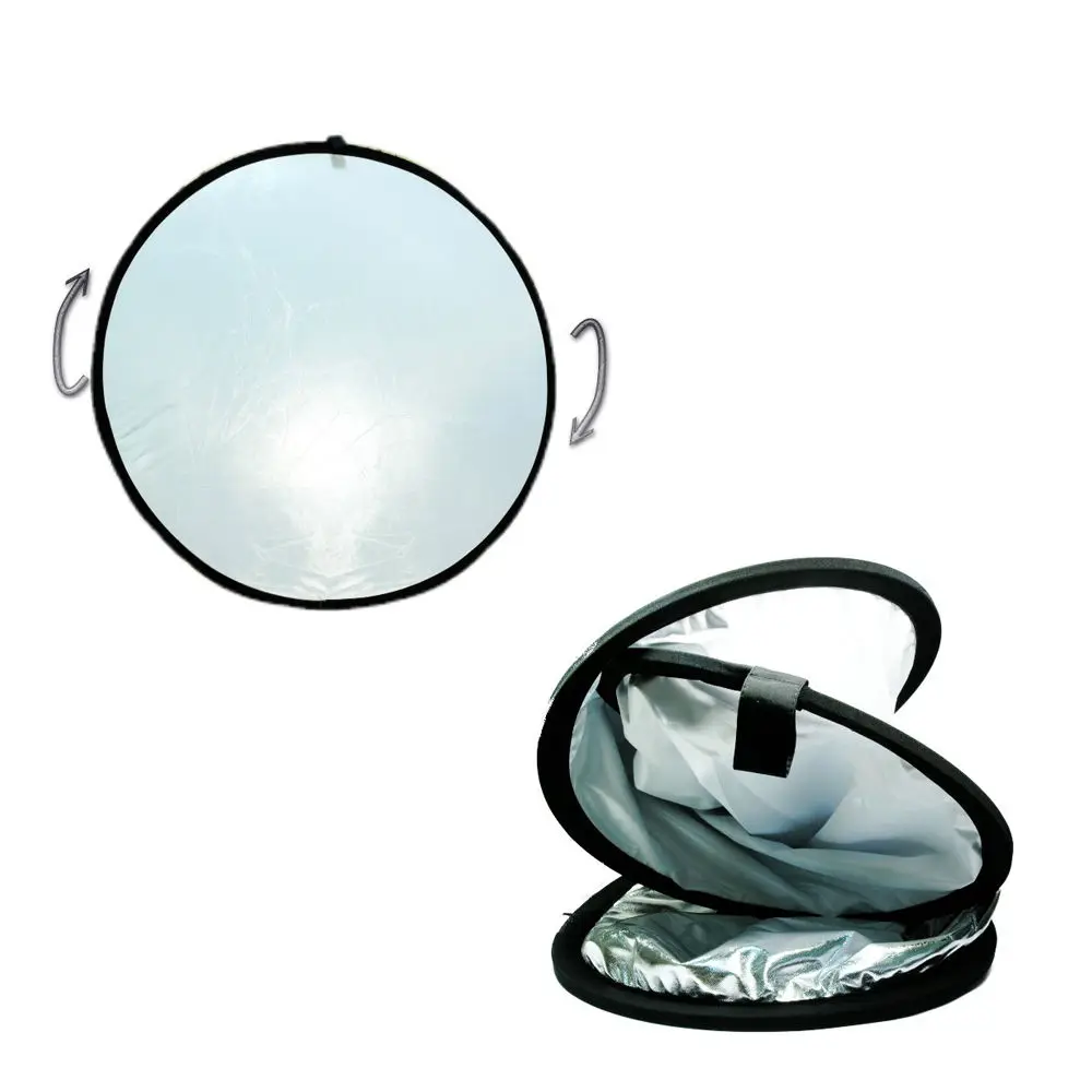 60cm 24&quot/80cm 32&quot/110cm 43&quot Studio Photography Photo Video Lighting Disc Oval Reflector 2-in-1 2 Colors Gold Silver |