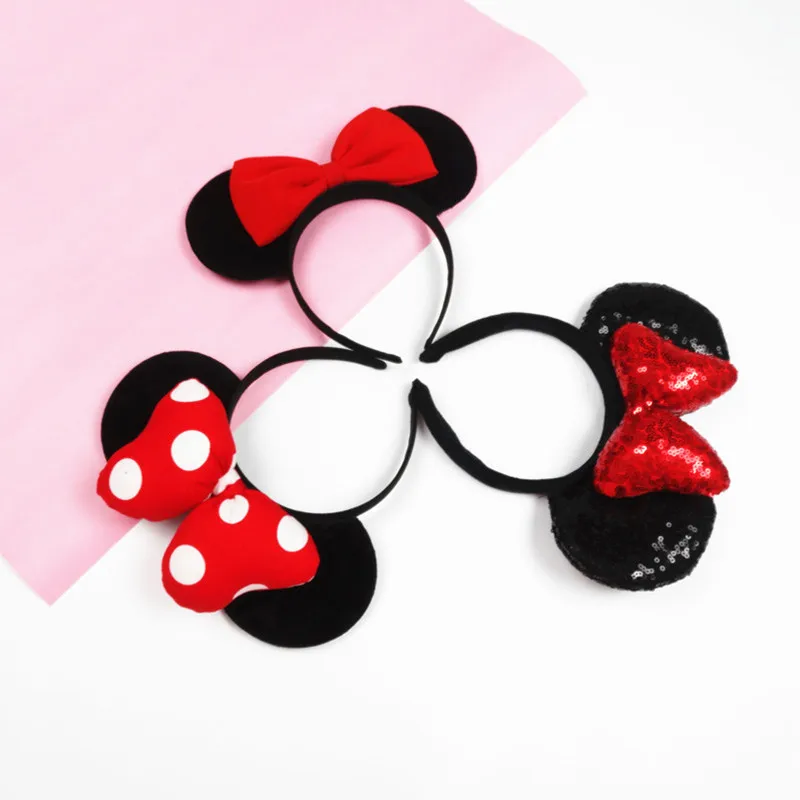 Ободок с ушками Минни для девочек наголовный обруч принцессы Микки головной убор