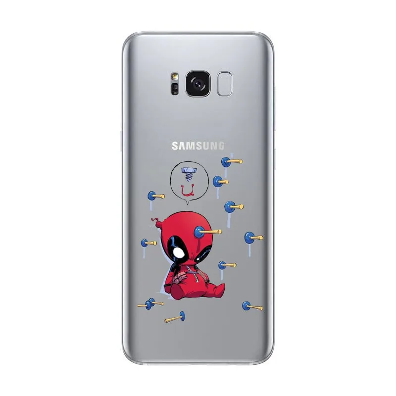 Дэдпул marvel телефон Обложка мягкая силиконовая для Samsung Galaxy A6 A7 A8 2016 2017 2018 S8 S9 Note9