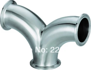 

New arrival Stainless Steel SS304 quick install OD 57mm Sanitary Clamp connection 3 ways arc same DIA Y Pipe Fitting