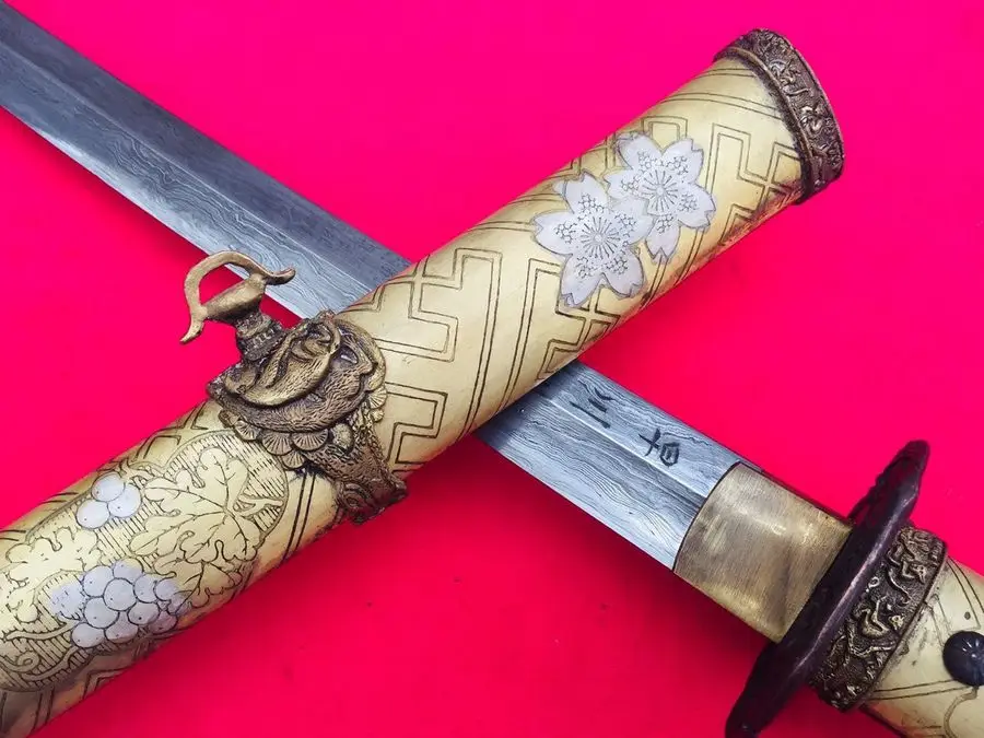 Ручная ковка японский меч в сложенном виде HRC60 сталь самурайский Катана Меч воин