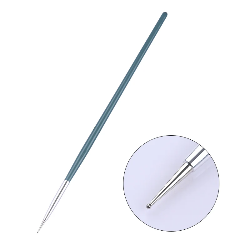 7 шт. набор кистей для рисования ногтей зеленой деревянной ручкой веерообразная