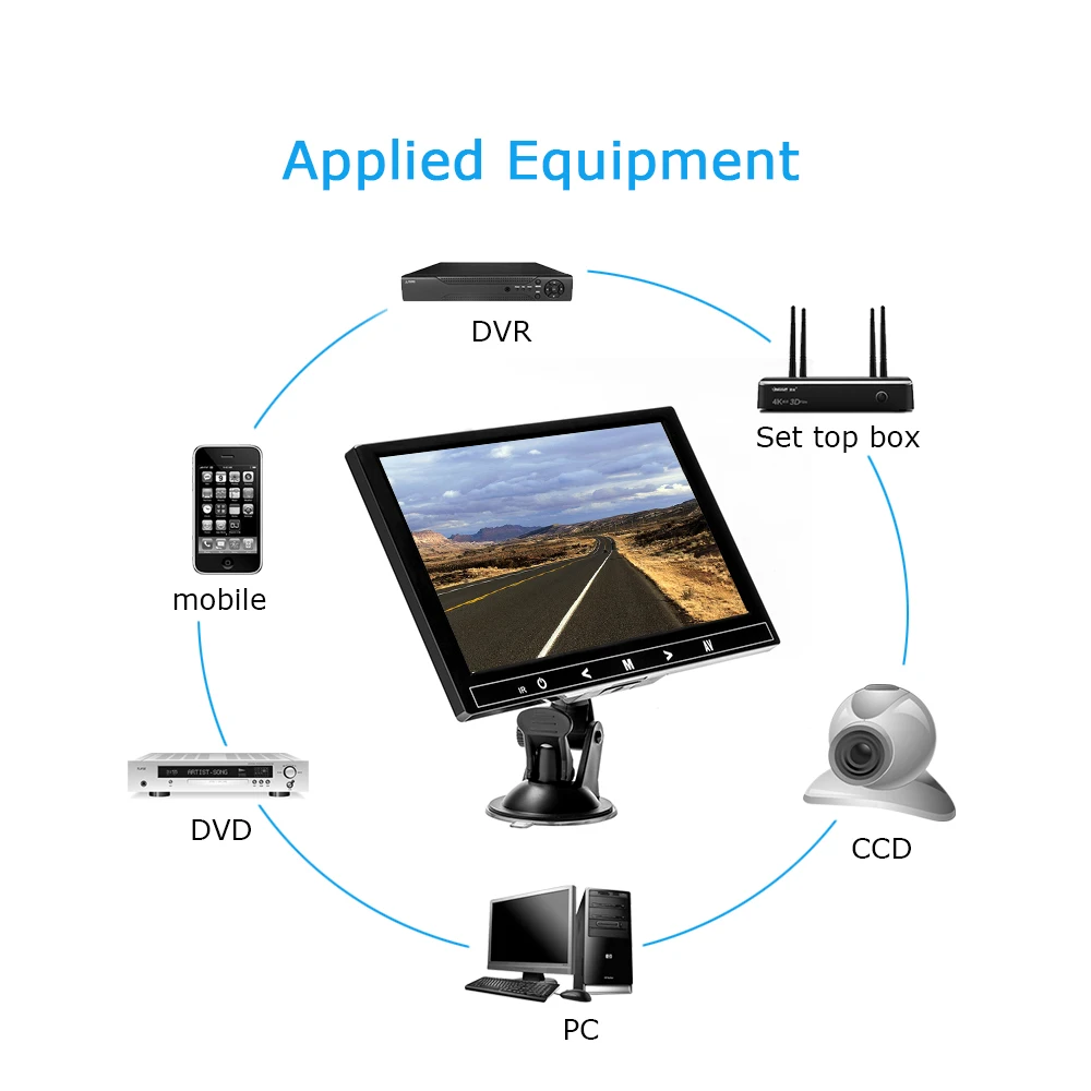 AMPrime 9 ''автомобильный монитор обратный резервный парковочный TFT ЖК дисплей