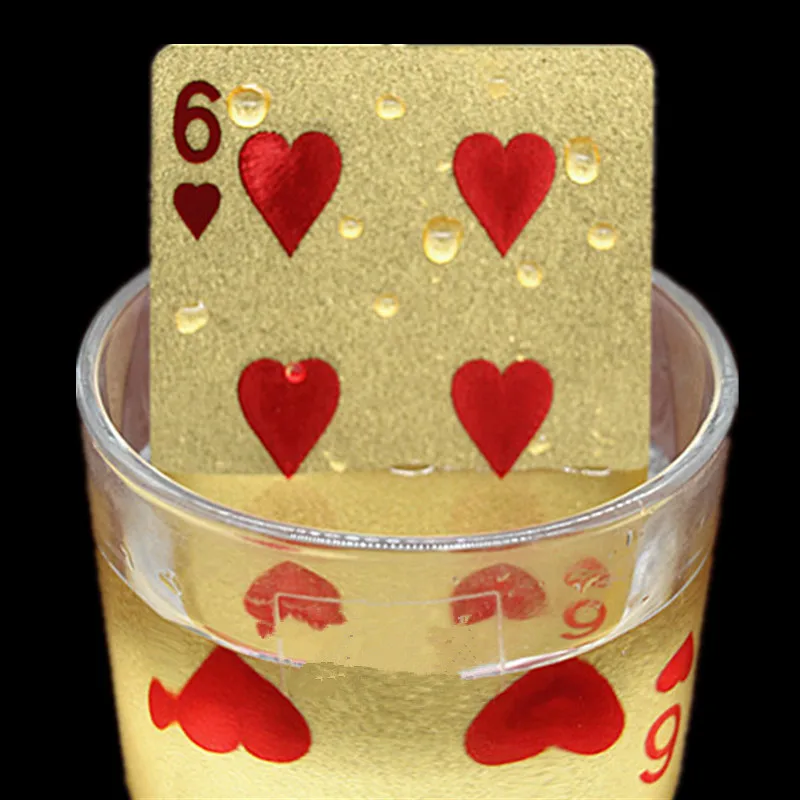 Водонепроницаемый Золотой пластиковый Покер ОДНА колода игральные карты