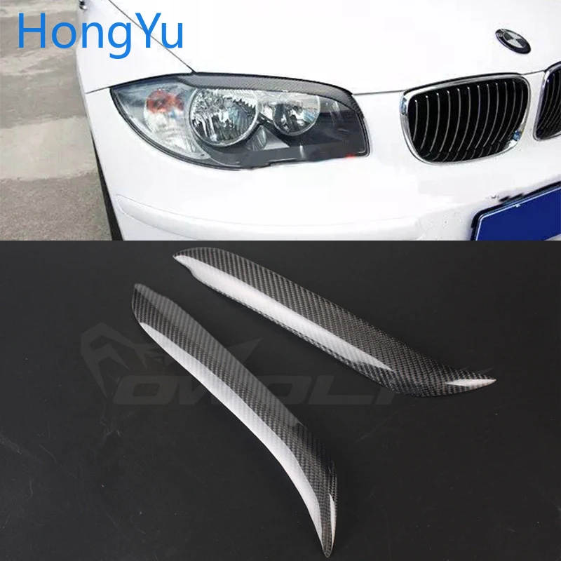 Для BMW 1 серия E81 E82 E87 E88 2004 2010 накладка на фару из углеродного волокна для