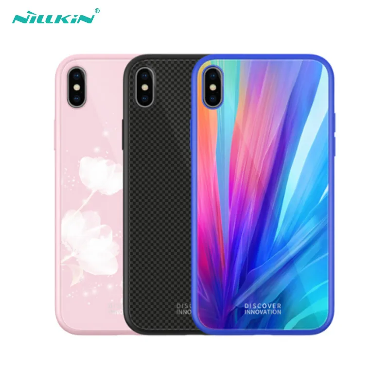 NILLKIN чехол из закаленного стекла для iPhone XS Max XR XS Силиконовый чехол для телефона для iPhone X 10 XS XR Роскошный чехол s TPU рамка Крышка
