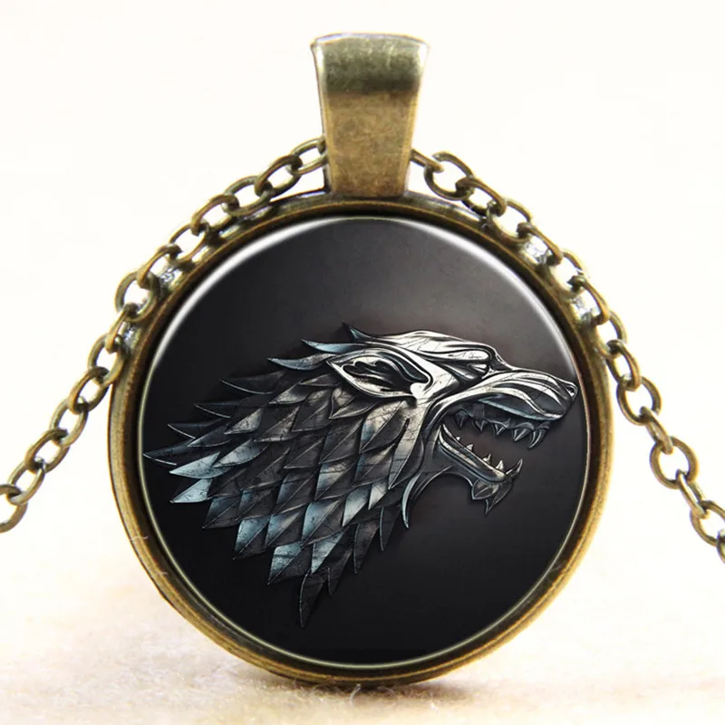 Винтажная подвеска в виде волчьей головы колье-чокер стиле стимпанк Ретро