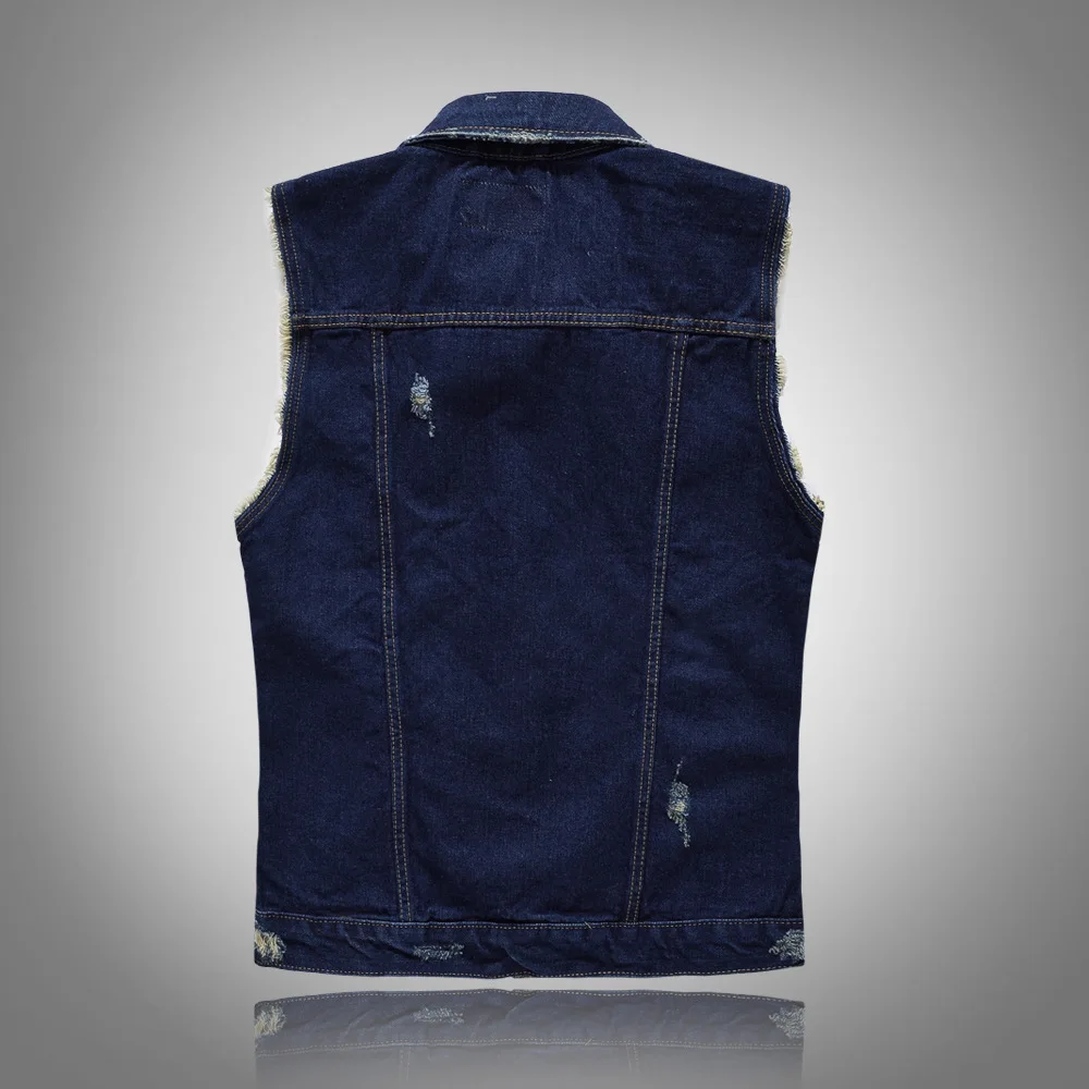 

Men Washed Vintage 80s Sleeveless Vests Men's Cowboy Jackets Male Vintage Retro Casual Chubby high-grade Denim top Waistcoat