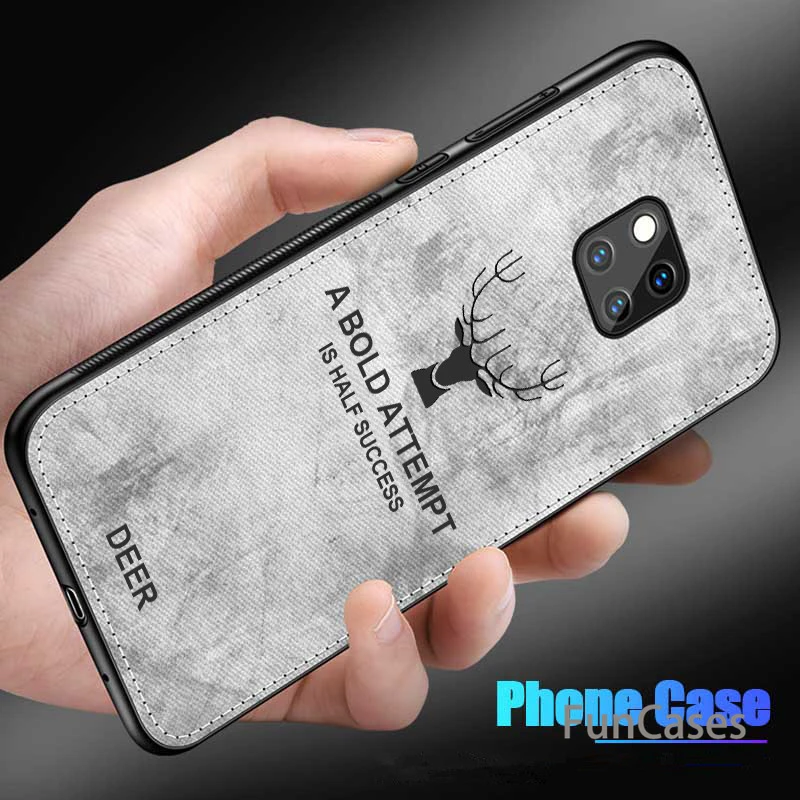 Для huawei P10 Plus P20 mate 20 X Pro lite накладка олень из мягкого ТПУ ткань текстурный чехол