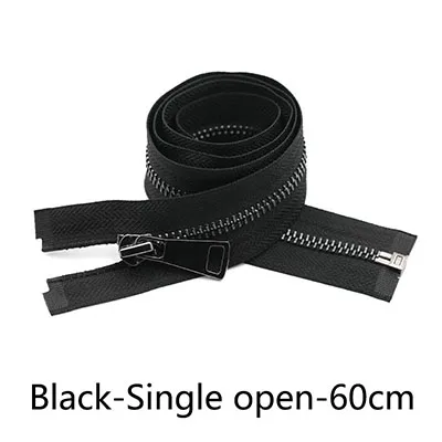 BlackSingle-60CM Meetee15-120cm 5# металлическая молния двойные ползунки самоблокирующиеся длинная застежка-молния DIY пуховик мешковатые брюки пошив одежды Декор Аксессуары - Цвет: BlackSingle-60CM