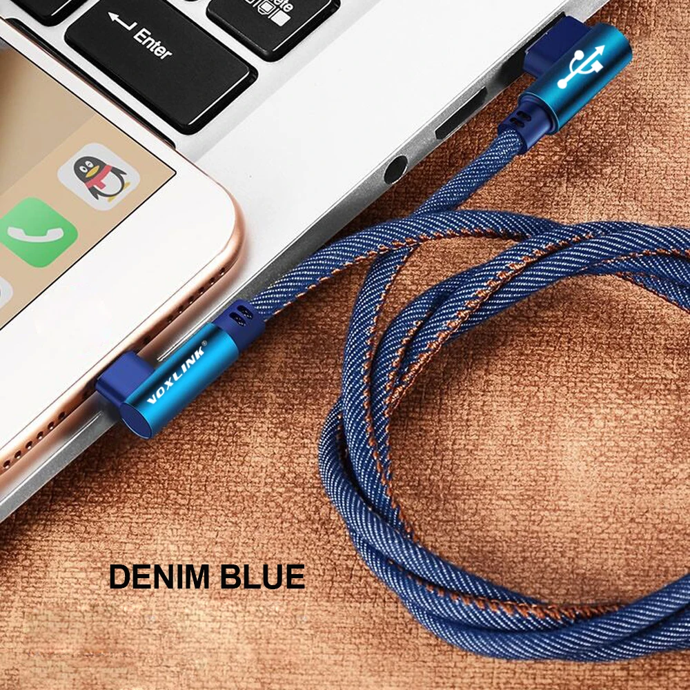 Кабель для быстрой зарядки VOXLINK USB Type-C 90 градусов Samsung S8 S9 Note 9 8 Xiaomi mi8 mi6 | Мобильные